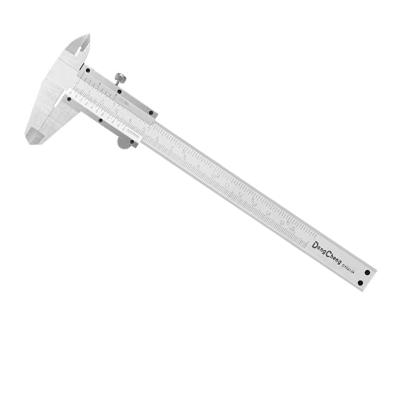 DONGCHENG 0-200 mm Vernier Caliper, 0.05 mm, Carbon Steel (HD132105)-A 0-200 mm carbon steel vernier caliper with 0.05 mm reading, in a plastic box.