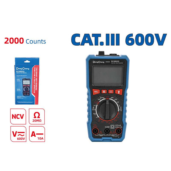 DONGCHENG HD150533 digital multimeter 2000 counts CAT.III 600V