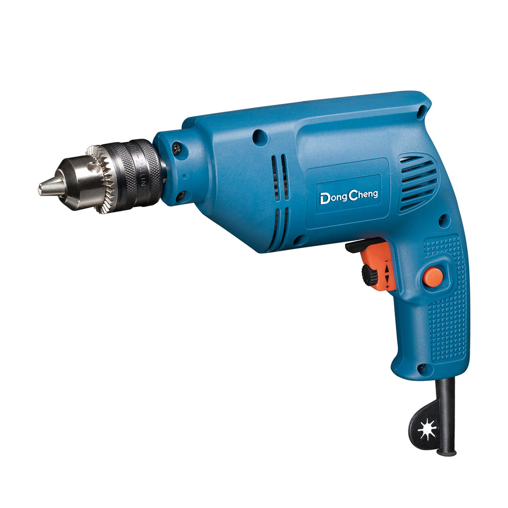 Dongcheng DJZ10A Electric Drill Machine 300W, 10mm Variable Speed Reversible Drill for Steel and Wood Drilling