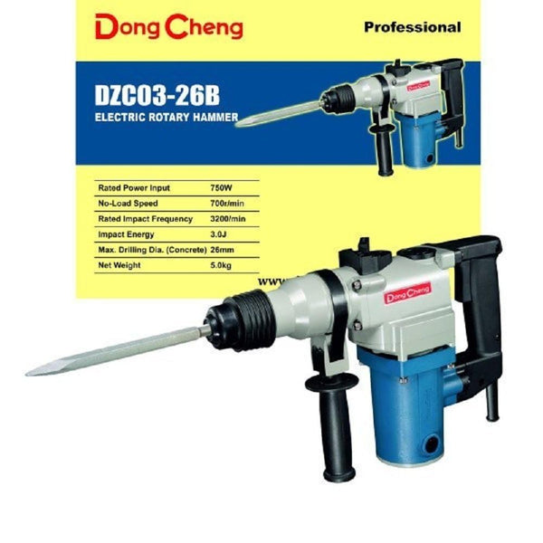 Dongcheng DZG02-15 Electric Demolition Hammer 1010W, 40.7J Impact Energy, 1400 BPM Heavy Duty Concrete Breaker with Iron Carrying Case