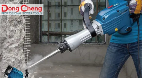 Dongcheng DZG02-15 Electric Demolition Hammer 1010W, 40.7J Impact Energy, 1400 BPM Heavy Duty Concrete Breaker with Iron Carrying Case