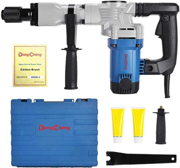 DongCheng DZG06-6S 1400W Electric Demolition Hammer, 16.8J Impact Energy, 3900 Impacts per Minute, Vibration-Absorbing System, Hex 17mm Tool Fitting