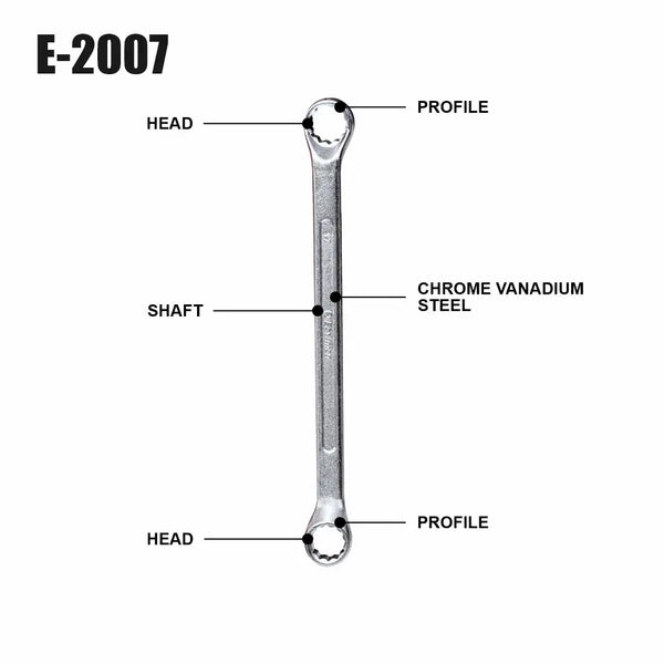 Eastman Ring Spanner Set 12Pc E-2007-12 | Chrome Vanadium Professional Hand Tool Kit