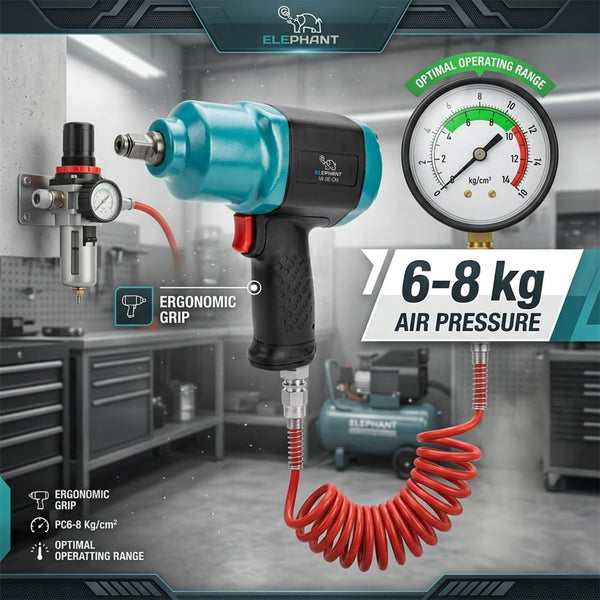 Elephant, Elephant IW 02CM, Impact Wrench, 1/2 Inch Impact Wrench, Composite Impact Wrench, Pneumatic Impact Wrench, Air Impact Wrench, Automotive Impact Wrench, Garage Impact Wrench, Workshop Impact Wrench, Tyre Service Tool, Air Tool, Mechanical Tool, Pneumatic Tool, Professional Impact Wrench