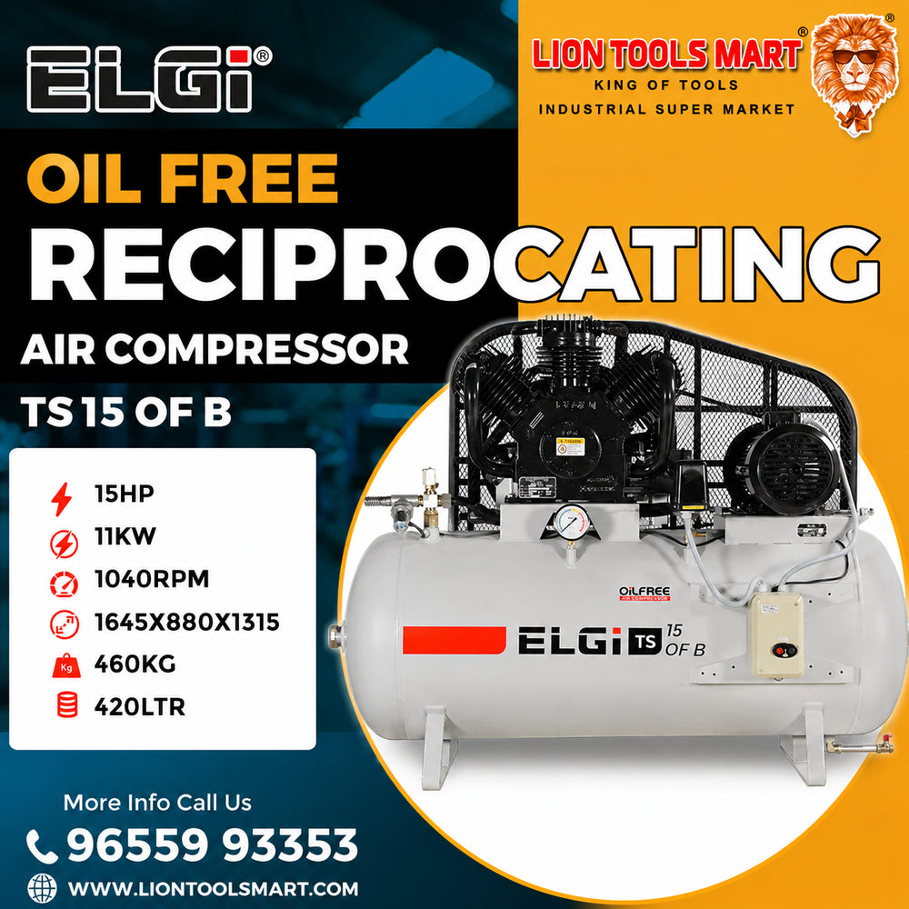 ELGi TS 15 OF B Oil-Free Reciprocating Air Compressor (15HP, 420L Tank)
