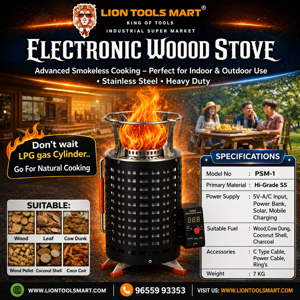 Electronic Wood Stove  – Smokeless, Portable Stainless Steel Cooking Stove | No Smoke, Only Heat! Electric Wood Burning Stove | புகை இல்லாத எலக்ட்ரிக் அடுப்பு