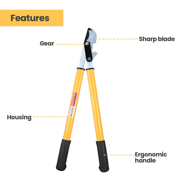 Falcon 2X Gear, Falcon Lopping Shear, 2X Gear Lopper, Bypass Lopper, Lopping Shear, Pruning Lopper, Tree Pruning Tool, Branch Cutter, Garden Lopper, Horticulture Tool, Gardening Tool, Tree Cutter, Plant Pruning Tool, 30mm Lopper