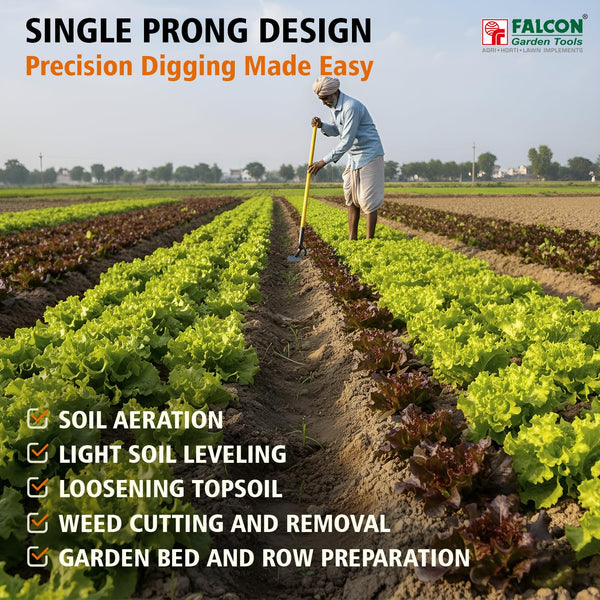 Falcon FFWH-5140, Premium Dutch Hoe, Dutch Hoe, Garden Hoe, Weed Removal Tool, Garden Weeding Tool, Steel Handle Hoe, Gardening Tool, Soil Cultivation Tool, Horticulture Tool, Falcon Garden Tools, Weed Control Tool