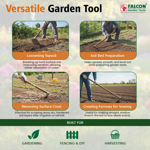 Falcon SPKW-50, Premium Garden Spade, Garden Spade, Wooden Handle Spade, Digging Spade, Soil Digging Tool, Gardening Tool, Agri Spade, Farming Tool, Landscaping Tool, Soil Loosening Tool, Falcon Garden Tools