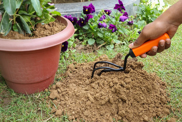 Falcon 295mm Premium Hand Cultivator FCH-3005 with Fixed Plastic Handle | Garden Soil Cultivating Tool