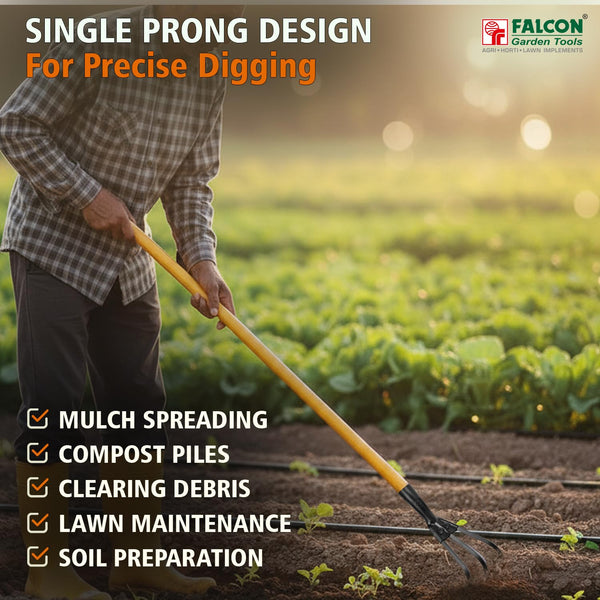 Falcon FCHW-3066, Falcon prong cultivator, Premium prong cultivator, 3 prong cultivator, 900mm cultivator, Steel handle cultivator, Soil cultivator, Garden cultivator, Weeding tool, Soil loosening tool, Gardening tools, Agriculture tools, Horticulture tools, Landscaping tools
