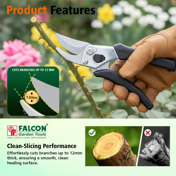 Falcon Finecut, Falcon Pruning Secateur, Bypass Pruning Secateur, Pruning Shear, Garden Secateur, Gardening Tool, Plant Pruner, Horticulture Tool, Plant Pruning Tool, Flower Pruning Tool, Branch Cutter, 200mm Secateur