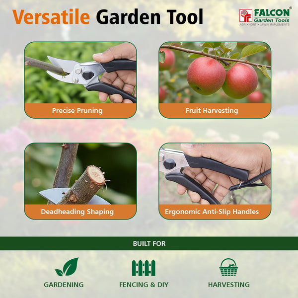 Falcon Finecut, Falcon Pruning Secateur, Bypass Pruning Secateur, Pruning Shear, Garden Secateur, Gardening Tool, Plant Pruner, Horticulture Tool, Plant Pruning Tool, Flower Pruning Tool, Branch Cutter, 200mm Secateur