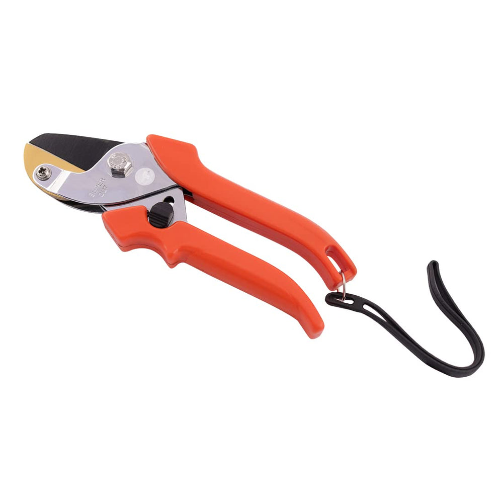Falcon 175mm Supercut Anvil Pruning Secateur | 12mm Cutting Capacity, Hardened Steel Blade, Brass Anvil