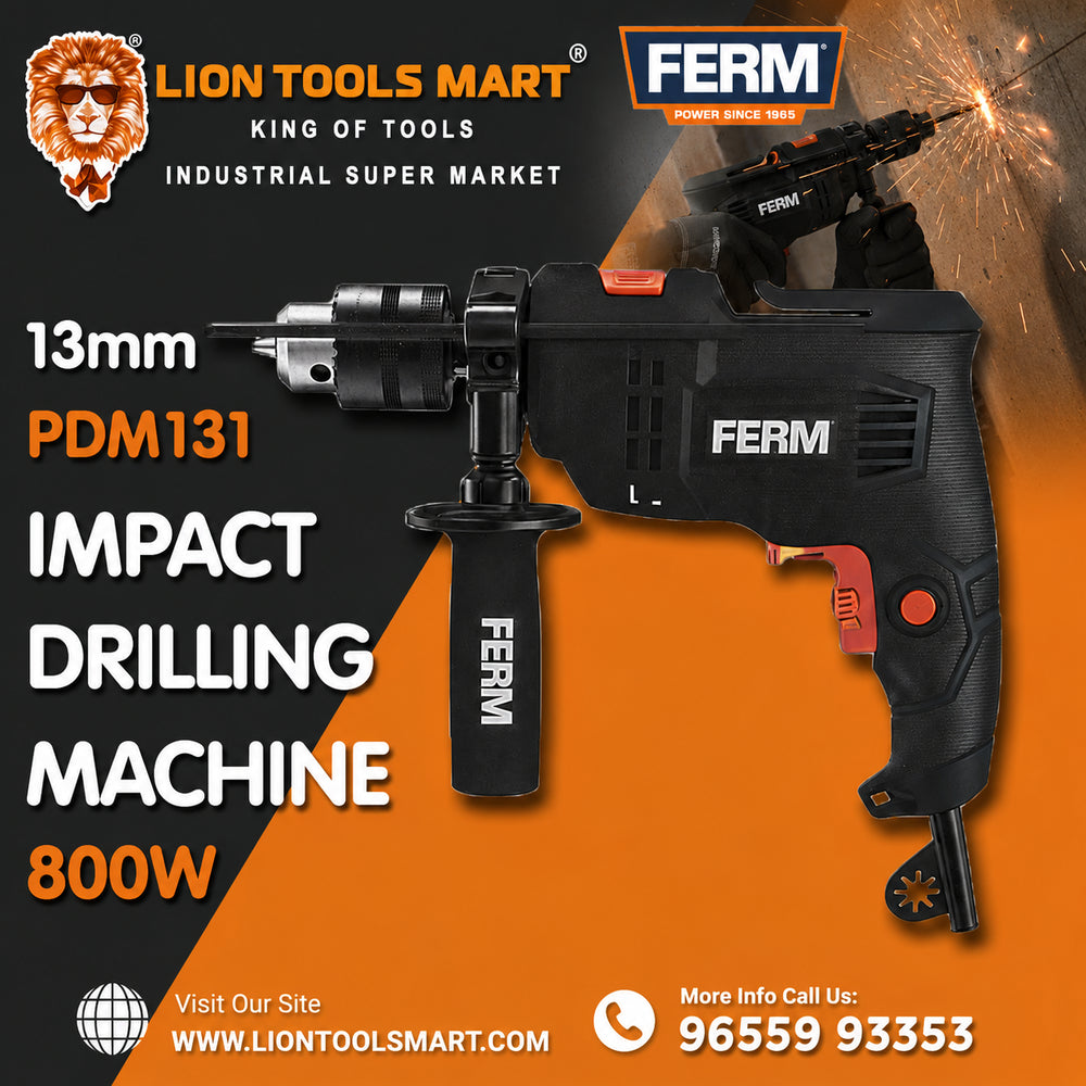 FERM PDM131 Impact Drilling Machine - 800W, 13mm