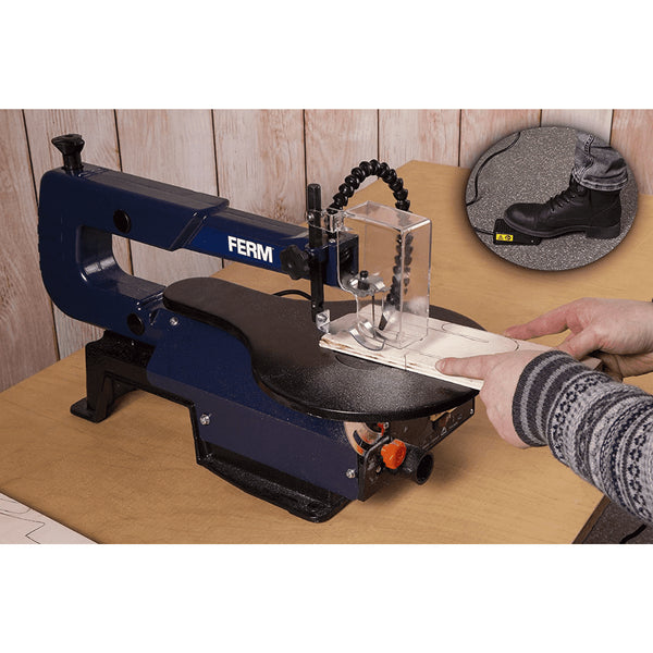 Ferm SSM1007 Cordless Electric Scroll Saw | 120W, 1600RPM, Foot Pedal System