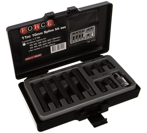 FORCE 11pc 10mm Spline Bit Set (M5-M12) | Professional Automotive Tool Kit