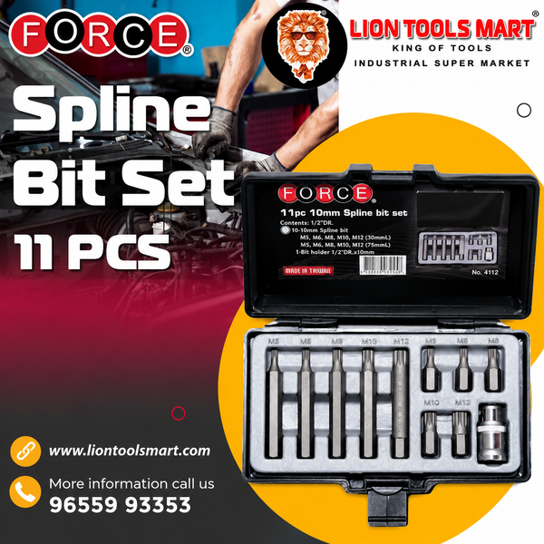 FORCE 11pc 10mm Spline Bit Set (M5-M12) | Professional Automotive Tool Kit