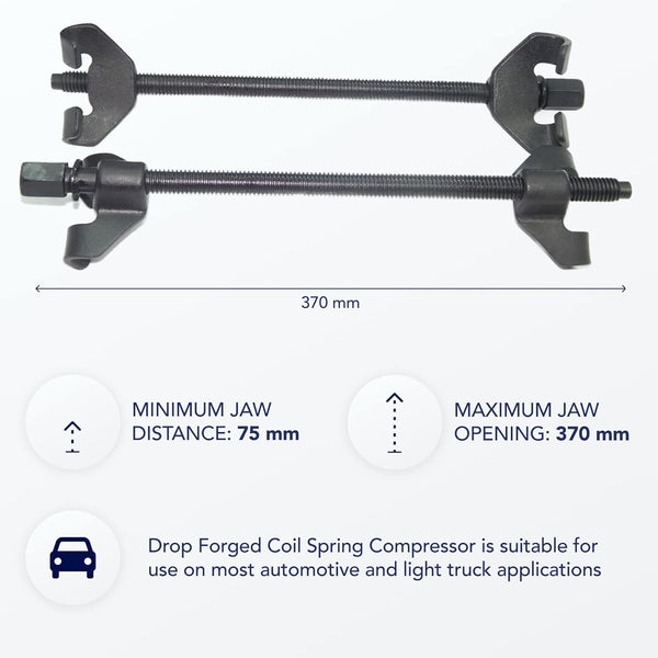 Force 627370 370mm Coil Spring Compressor | Heavy Duty Suspension Removal Tool