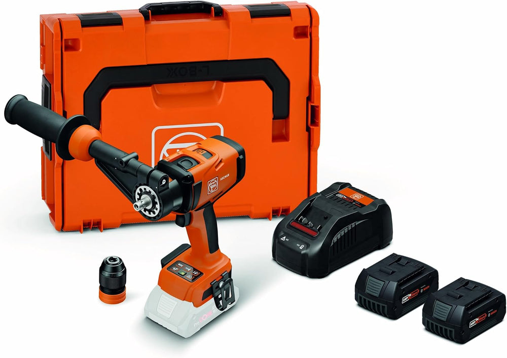 Fein 18V Cordless Hammer Drill Driver ASCM 18-4 QMP AS SET 5Ah 71161665000 | 130Nm 4-Speed Brushless QuickIN Drill with 2×5Ah Batteries & Charger