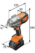 Fein 18V 8Ah Cordless Impact Wrench ASCD 18-1000 W34 AS Set Part No 71151263000 | 1050Nm Brushless Impact Driver with 6-Stage Torque, 0–1800 RPM, 2200 BPM & 3/4-Inch Drive for M27 Fastening