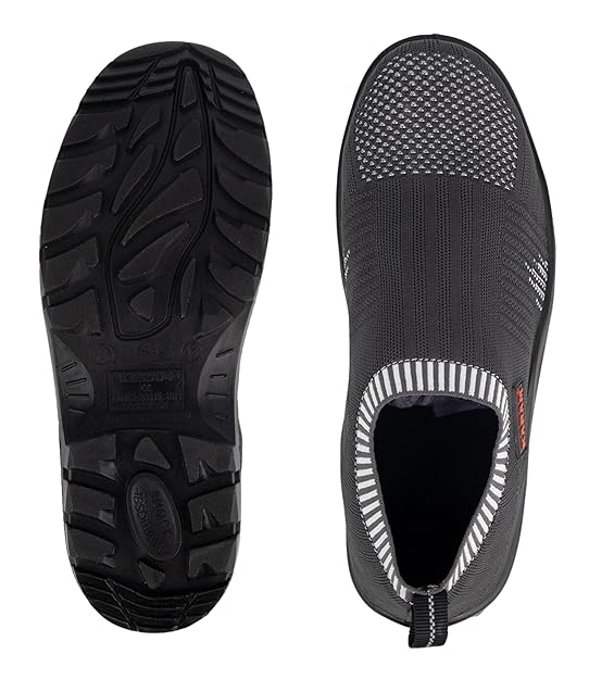 Karam Flytex Grey Sporty Slip-on Safety Shoes FS201 | Industrial Safety Purpose