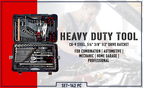 Force 41421 Professional 142-Piece Combination Tool Set (1/4