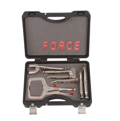 Force 50721 Locking Pliers & Clamp Set (7 Pieces) – Heavy Duty Professional Grade