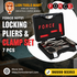 Force 50721 Locking Pliers & Clamp Set (7 Pieces) – Heavy Duty Professional Grade