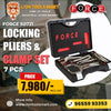 Force 50721 Locking Pliers & Clamp Set (7 Pieces) – Heavy Duty Professional Grade