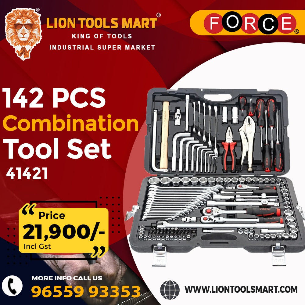 Force 41421 142-piece professional tool kit case open Lion Tools Mart