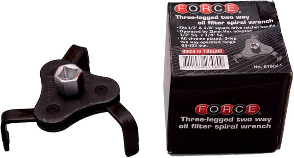 Force 6190A 3 Legged 2 Way Oil Filter Wrench 63-102mm | Adjustable Oil Filter Removal Tool