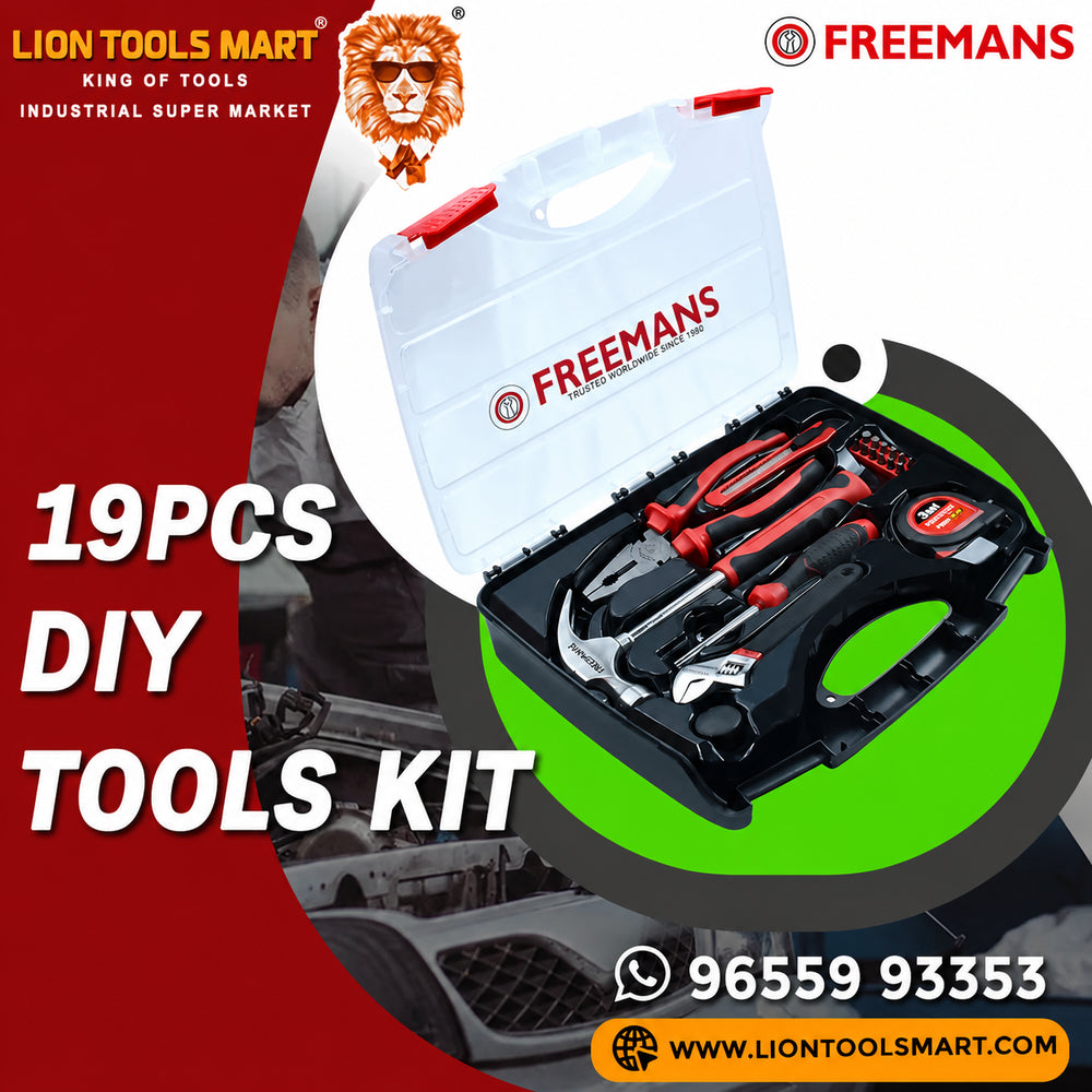 Freemans 19-Piece DIY Hand Tool Kit (DIY19) – All-in-One Home Maintenance Set with Carry Case