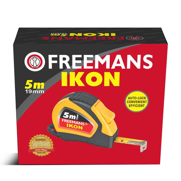 Freemans, Freemans IKON, IKON Measuring Tape, 5M Measuring Tape, 19mm Measuring Tape, 5M 19mm Tape, Steel Measuring Tape, Measuring Tape, Auto-Lock Measuring Tape, Construction Measuring Tape, Carpentry Measuring Tape, Woodworking Measuring Tape, Engineering Measuring Tape, Workshop Measuring Tape, Fabrication Measuring Tape, DIY Measuring Tape, Professional Measuring Tape, Steel Tape Measure, Pocket Measuring Tape, Dura-Coat Measuring Tape, Contractor Measuring Tape, Building Measurement Tool, Measurement 
