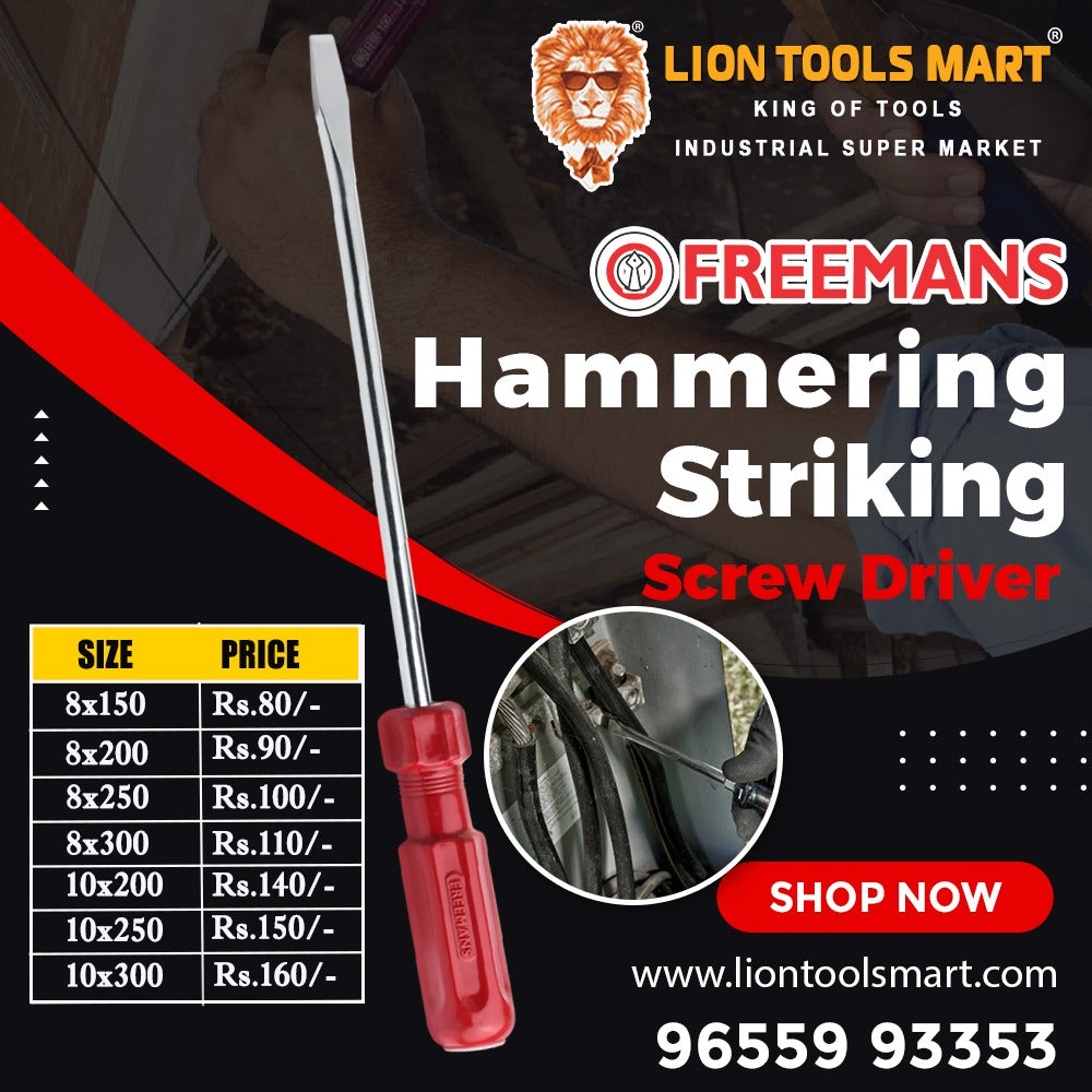 Freemans Hammering Striking Screwdriver – Heavy Duty with Steel Striking Cap