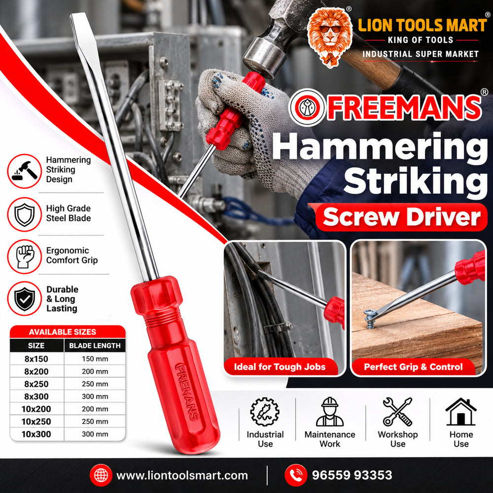 Freemans Hammering Striking Screwdriver – Heavy Duty with Steel Striking Cap