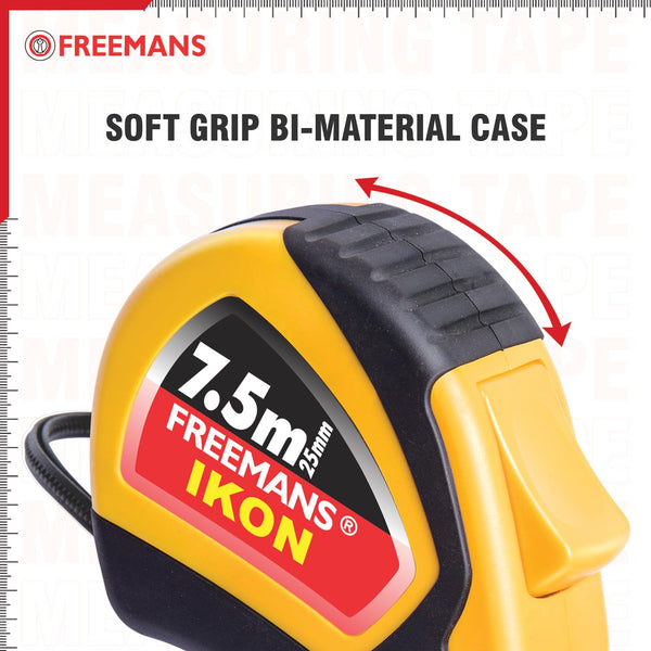 Freemans IKON 7.5M-Z/25mm Measuring Tape for Multi Purpose | Construction, Carpentry, Engineering, Workshop & Multi-Purpose Measurement Applications