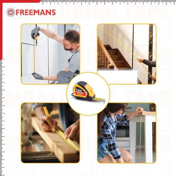 Freemans IKON 7.5M-Z/25mm Measuring Tape for Multi Purpose | Construction, Carpentry, Engineering, Workshop & Multi-Purpose Measurement Applications