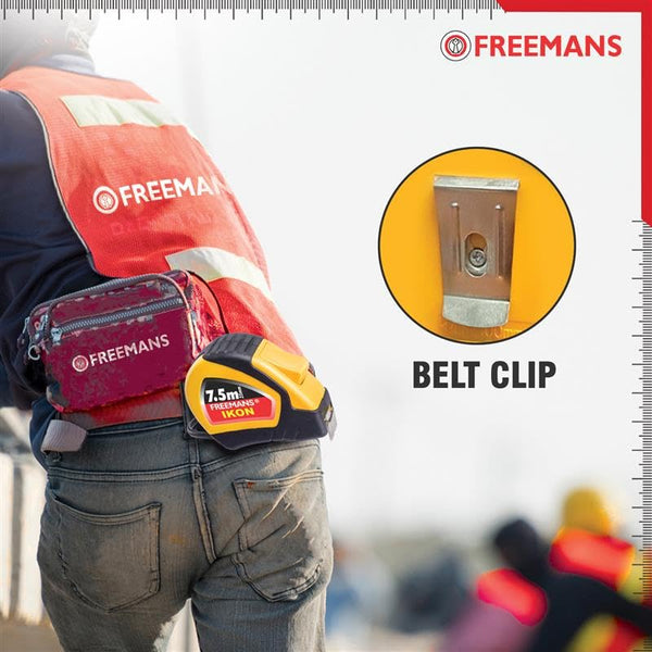 Freemans IKON 7.5M-Z/25mm Measuring Tape for Multi Purpose | Construction, Carpentry, Engineering, Workshop & Multi-Purpose Measurement Applications
