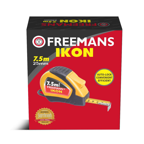 Freemans IKON 7.5M-Z/25mm Measuring Tape for Multi Purpose | Construction, Carpentry, Engineering, Workshop & Multi-Purpose Measurement Applications