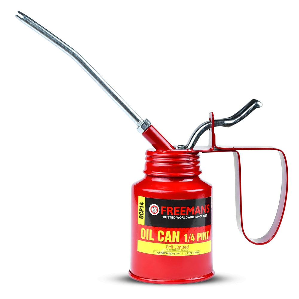 Freemans Industrial High-Pressure Oil Can - Red Powder Coated (Multiple Sizes)