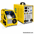 Professional 250A IGBT CO₂ MIG/MAG inverter welder with single-phase 230V input, digital display, built-in wire feeder, and stable arc performance for fabrication and industrial welding. Yellow MIG welding machine kit with a wire feeder unit and an inline MIG torch controller, shown on a white background with a watermark.