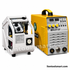 Professional 315A 3-phase IGBT CO₂ MIG/MAG inverter welder with built-in wire feeder, digital display, stable arc performance, and heavy-duty industrial welding capability. A yellow and gray MIG welder shown next to a white wire feeder spray gun on a white background, with a visible 'liontoolsmart.com' watermark.