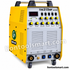 GB TIG 315P AC/DC Welding Machine online at Lion Tools Mart. Professional 315A IGBT Pulse TIG & MMA inverter welder with AC/DC mode, HF start, pulse control, digital display, and 3-phase power for aluminium and stainless steel welding. yellow and gray with black handles and wheels, featuring multiple control knobs and a digital current meter on the front panel.