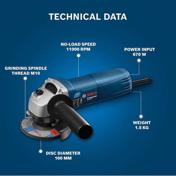 Bosch GWS600 4Inch Professional Angle Grinder | Versatile Cutting and Grinding Tool