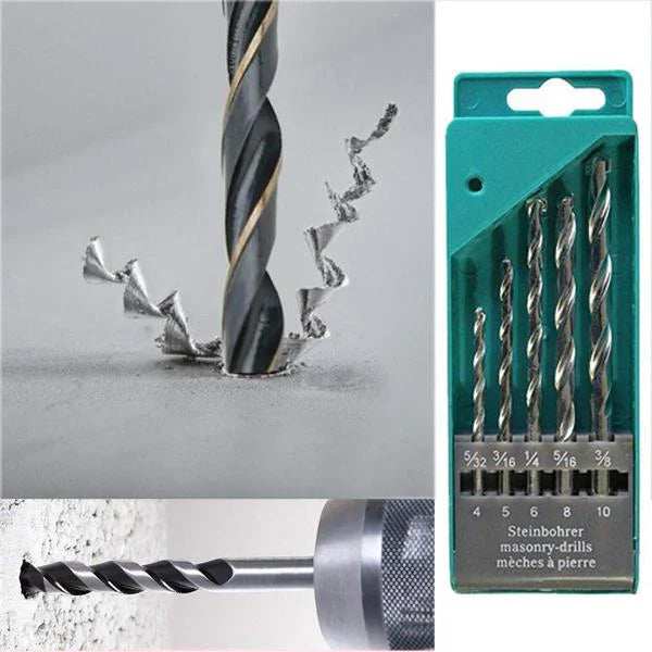 Global Tools Masonary Drill Bit Set 5Pc