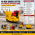 Lion 16 Inch Groove Cutter with 1520 Greaves 5HP Diesel Engine | Heavy Duty Road & Concrete Cutting Machine