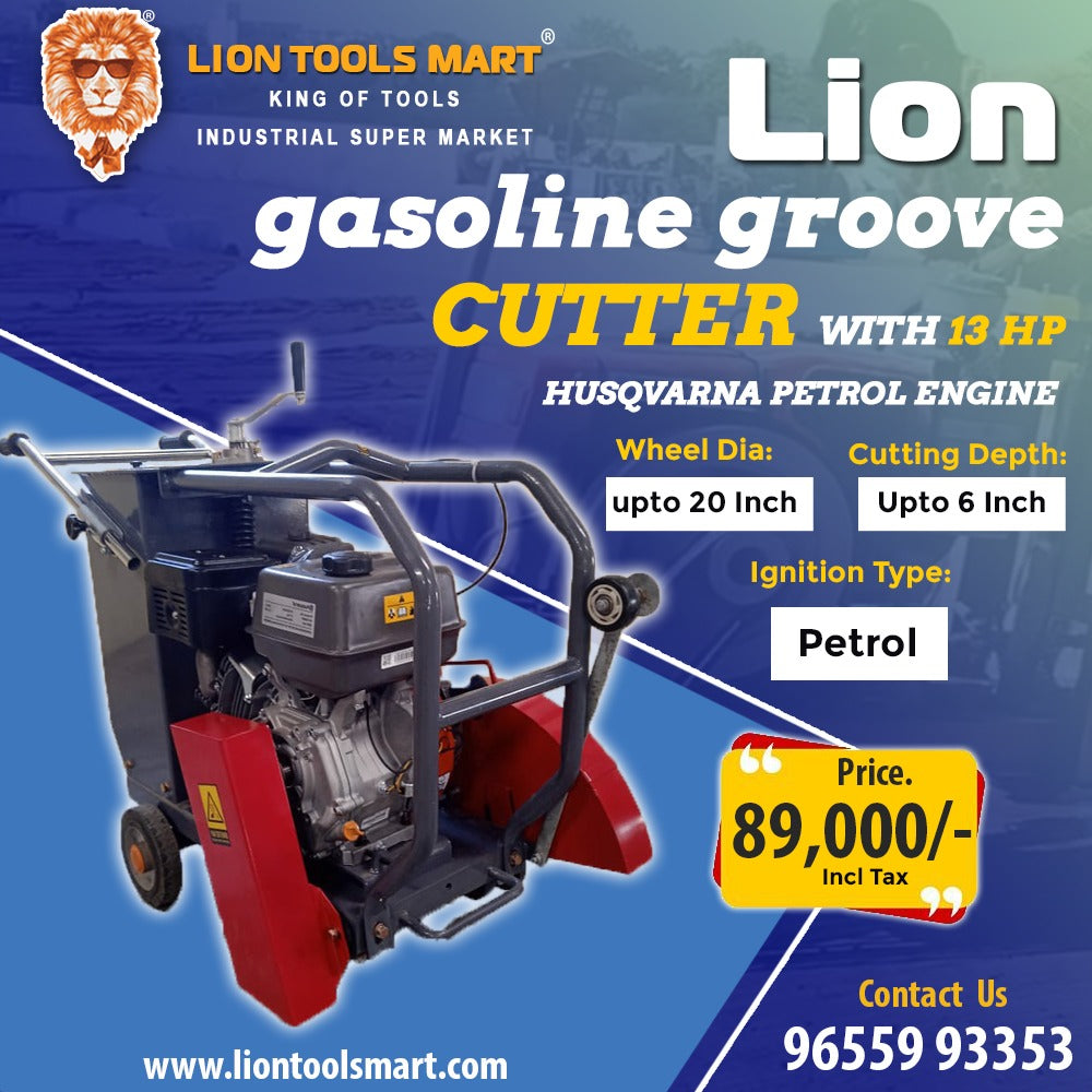 Lion Gasoline Groove Cutter/Concrete Road Cutter/Floor Saw with (13HP Husqvarna Petrol Engine)