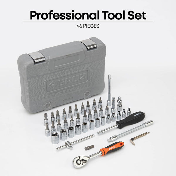 Groz, Groz HSK/1-4/46, HSK/1-4/46, 46Pcs Socket Set, 46 Piece Socket Set, 1/4 Inch Socket Set, 1/4 Inch Drive Socket Set, Socket Set, Socket Wrench Set, Automotive Socket Set, Car Socket Set, Garage Socket Set, Workshop Socket Set, Mechanical Socket Set, Tool Set, Hand Tool Set, Machinery Tool Set, Industrial Socket Set, DIY Socket Set, Repair Tool Set, 1/4 Drive Tool Set, Groz Tools, Automotive Hand Tools, Socket Set Online, Buy Socket Set Online, Lion Tools Mart