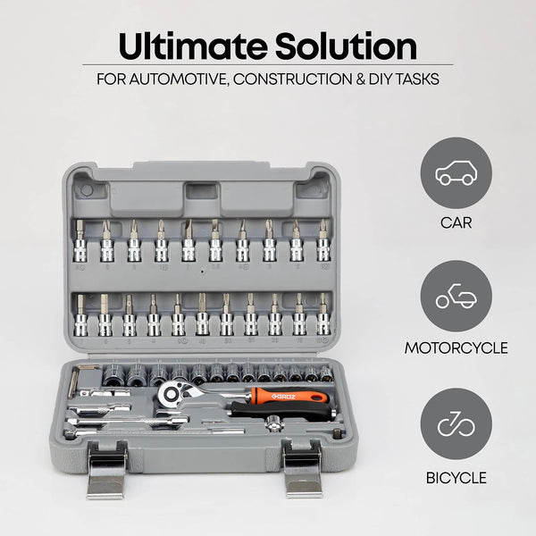 Groz, Groz HSK/1-4/46, HSK/1-4/46, 46Pcs Socket Set, 46 Piece Socket Set, 1/4 Inch Socket Set, 1/4 Inch Drive Socket Set, Socket Set, Socket Wrench Set, Automotive Socket Set, Car Socket Set, Garage Socket Set, Workshop Socket Set, Mechanical Socket Set, Tool Set, Hand Tool Set, Machinery Tool Set, Industrial Socket Set, DIY Socket Set, Repair Tool Set, 1/4 Drive Tool Set, Groz Tools, Automotive Hand Tools, Socket Set Online, Buy Socket Set Online, Lion Tools Mart